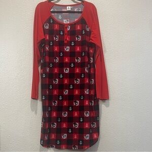 Buc-EE's Christmas Holiday Plaid Nightgown Pajamas Dress 2X